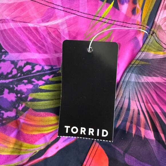 Torrid Swim Shorts Bottom 3X Multi Leaves Floral Print Strappy NWT SW-2101 - Picture 6 of 10